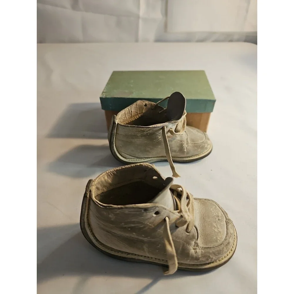 Vintage Red Goose White Leather Kids Shoes Genuine Leather Soles